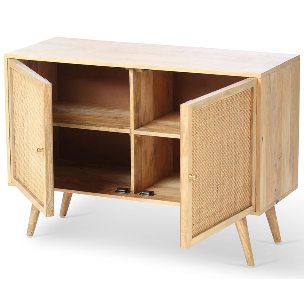 Desser Manhattan 2 Door Natural Rattan and Mango Wood Sideboard Image 3