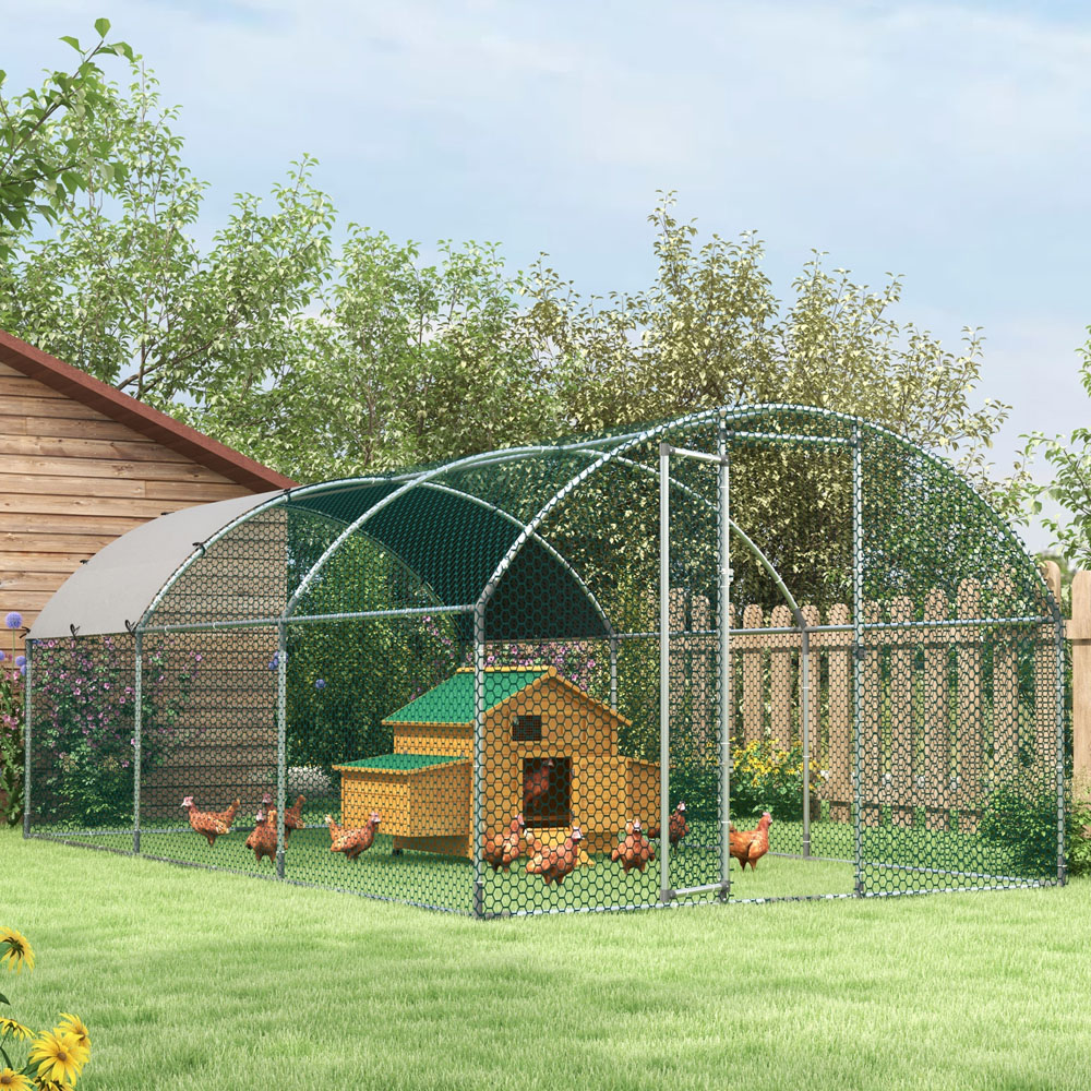 PawHut Wooden Yellow Chicken Coop with Nesting Boxes Image 4
