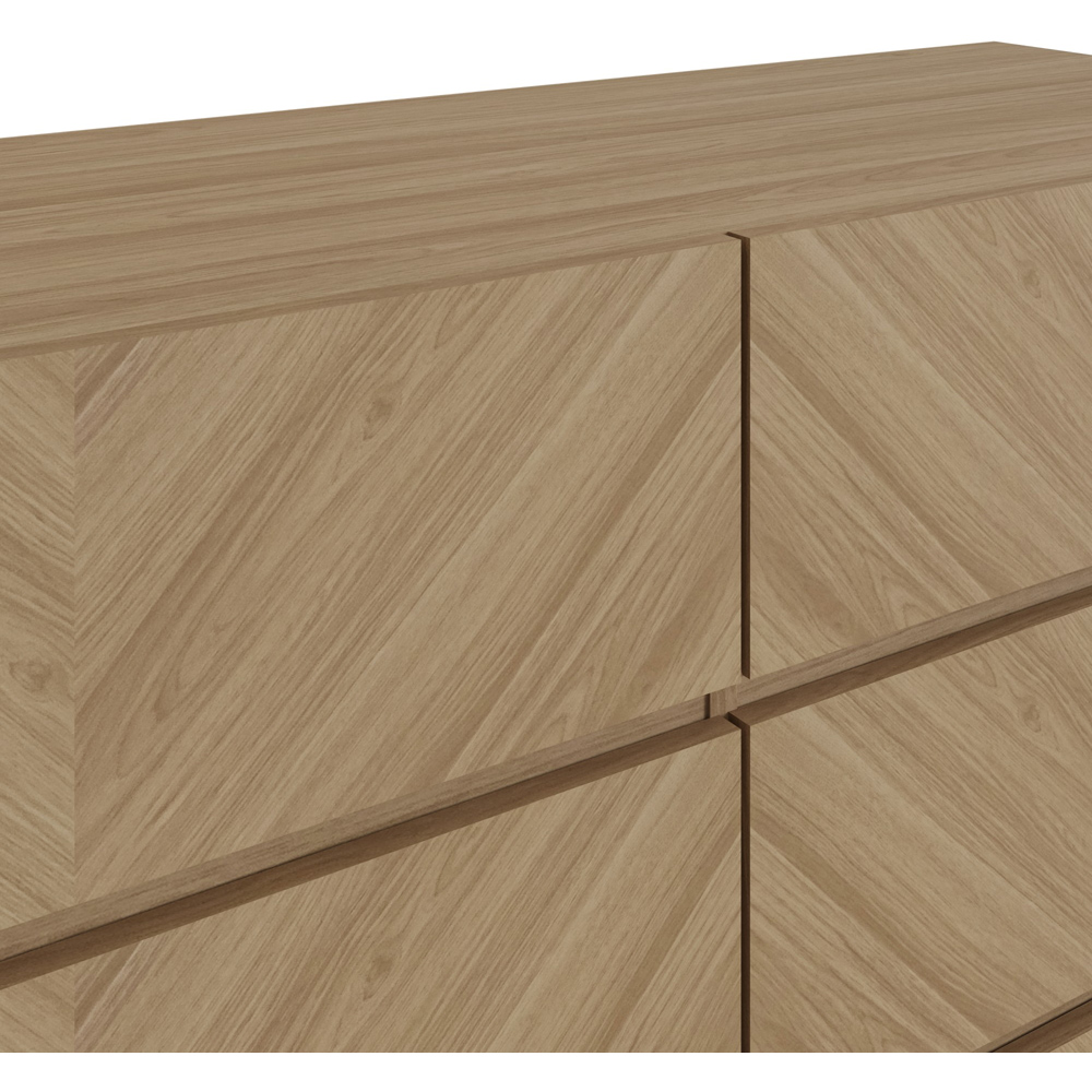 GFW Catania 6 Drawer Euro Oak Wood Chest of Drawers Image 4