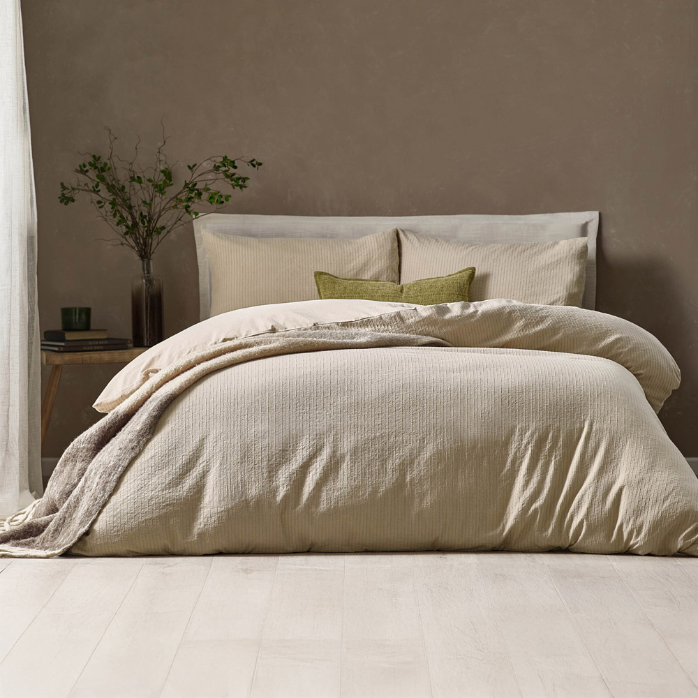 Yard Malton King Size Linen Stripe Duvet Set Image 1