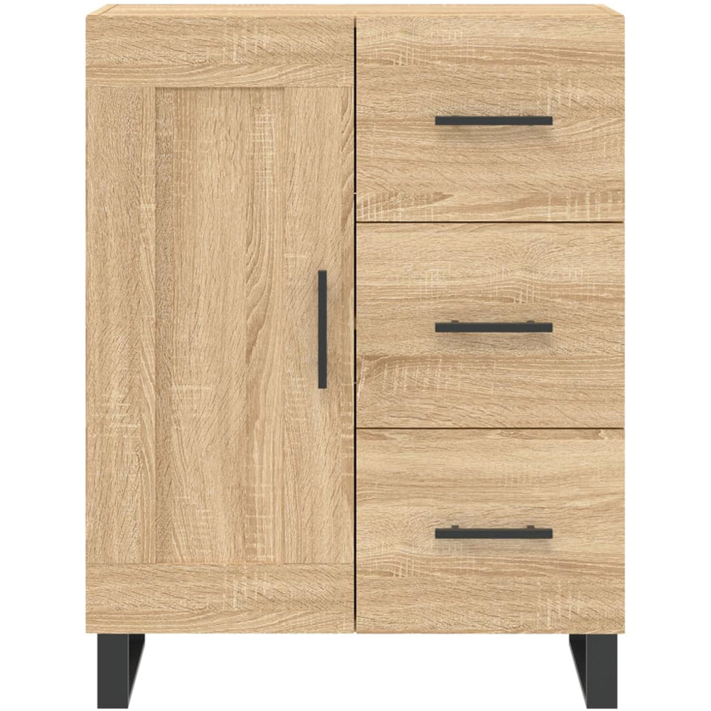 vidaXL Single Door 3 Drawer Sonoma Oak Sideboard Image 5