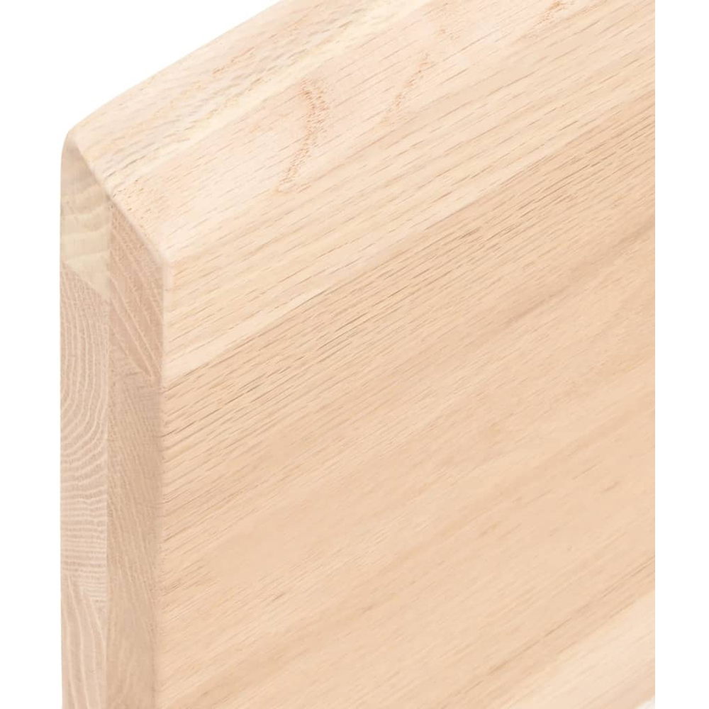 vidaXL 40cm Natural Untreated Solid Oak Wood Floating Wall Shelf Image 4