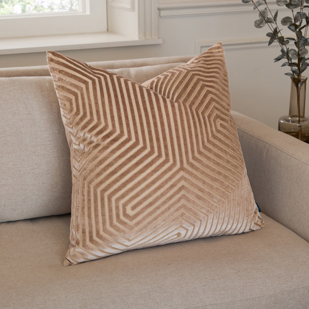 Paoletti Evoke Cut Mink Velvet Cushion 55 x 55cm Image 2