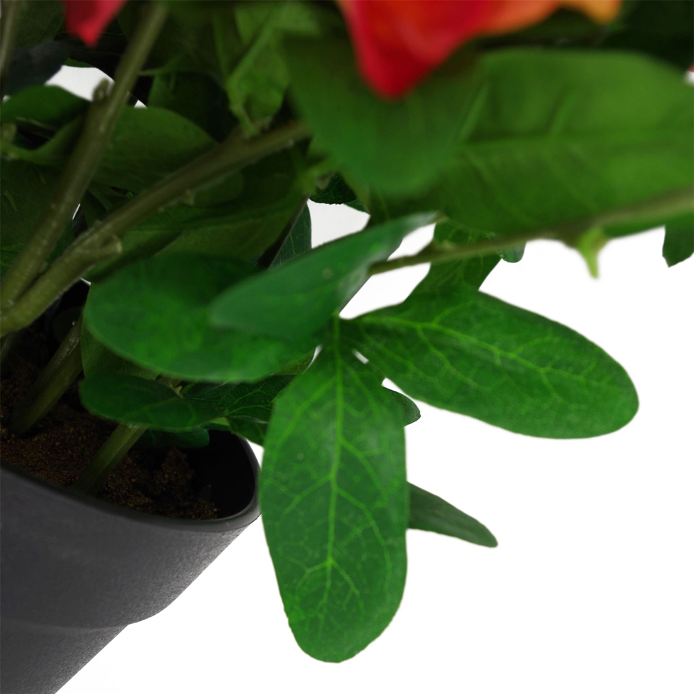 Leaf Pink and Orange Rhododendron Artificial Plant in Black Pot 40cm Image 4