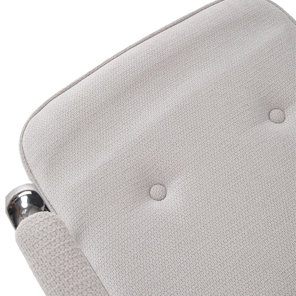 Living and Home White Chenille Swivel and Adjustable Retro Office Chair Image 6
