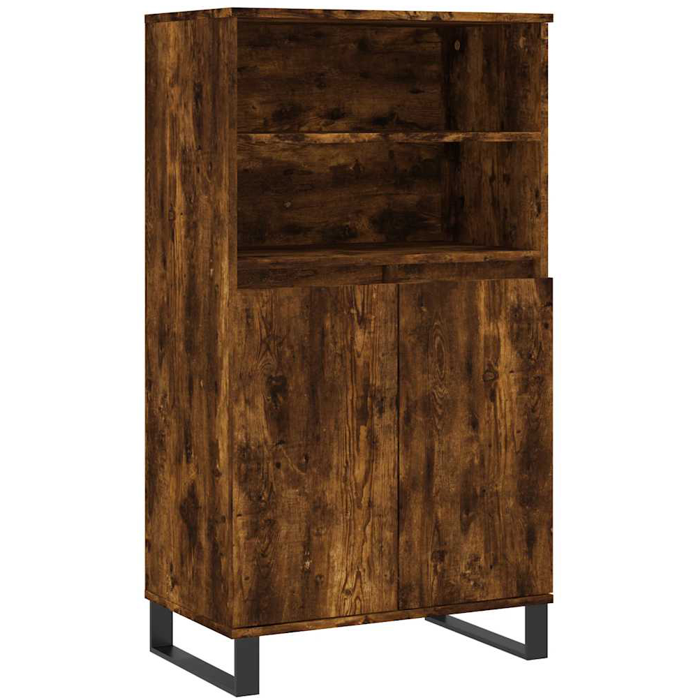 vidaXL 2 Door 2 Shelf Smoked Oak Highboard Image 2