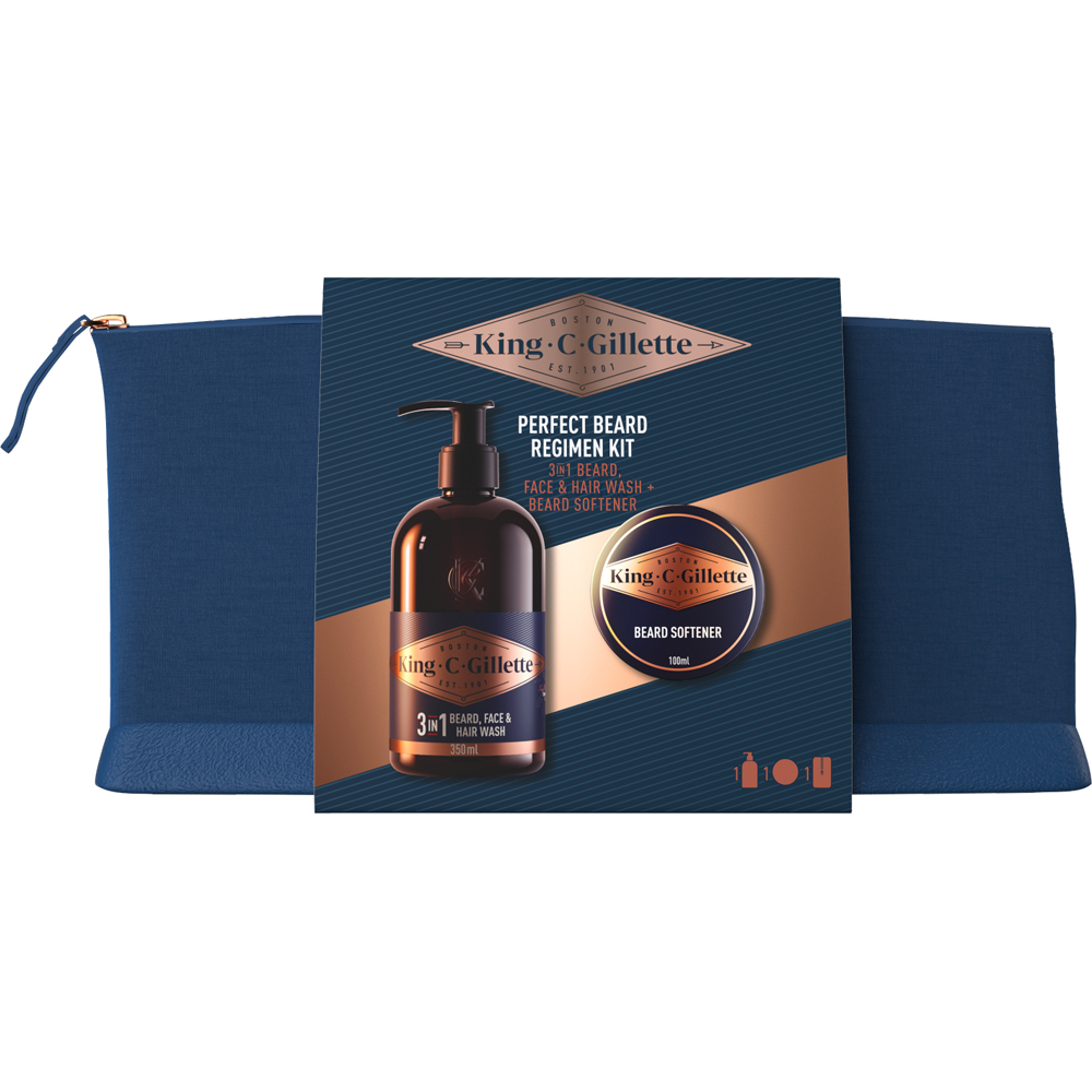 Gillette King C. For Men 3-in-1 Perfect Beard Regimen Kit with Beard Wash and Beard Softener Image 2