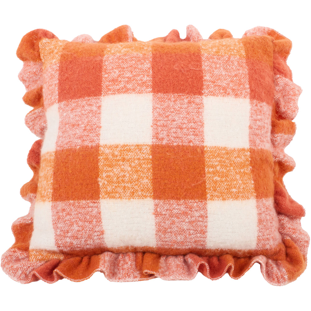 Carrigan Check Cushion Orange Image 1