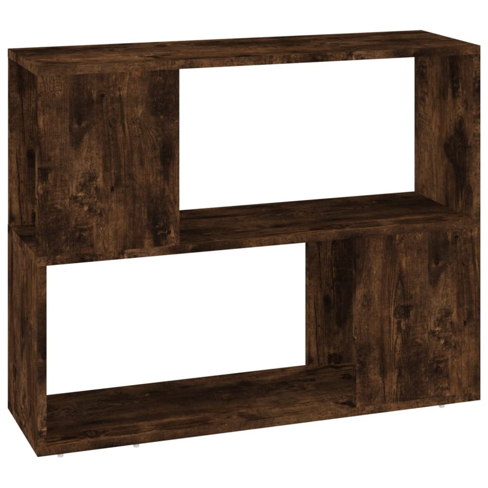 vidaXL 2 Shelf Smoked Oak Bookcase Image 2