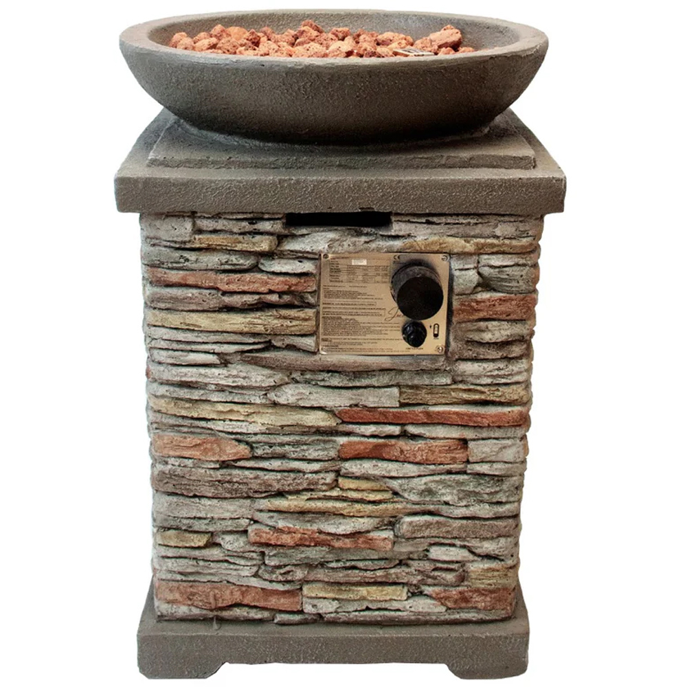 MonsterShop Stone Effect BTU 40000 Gas Fire Pit Image 1
