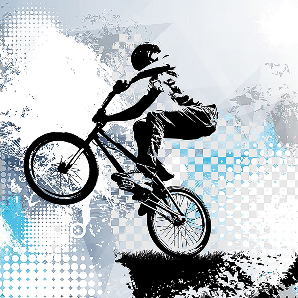 Origin Murals BMX Bikers Blue Wall Mural Image 2