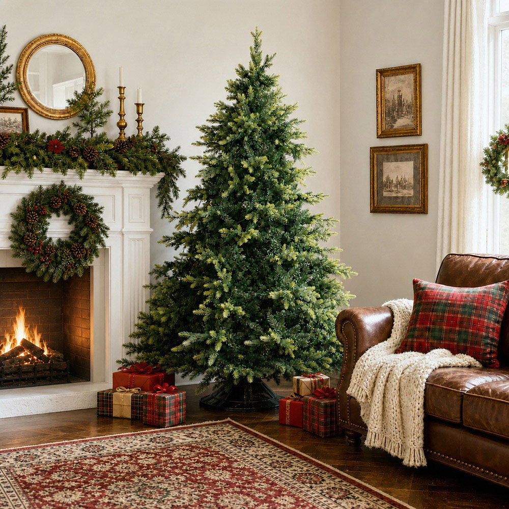 Abrihome Green Artificial Christmas Tree with 1760 Mixed Tips 8ft Image 4