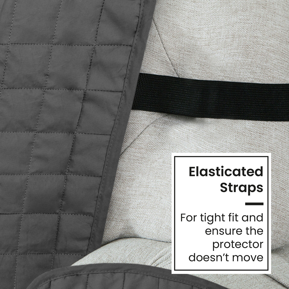Homerepublic 3 Seater Charcoal Microfibre Water-Repellent Sofa Protector Image 4