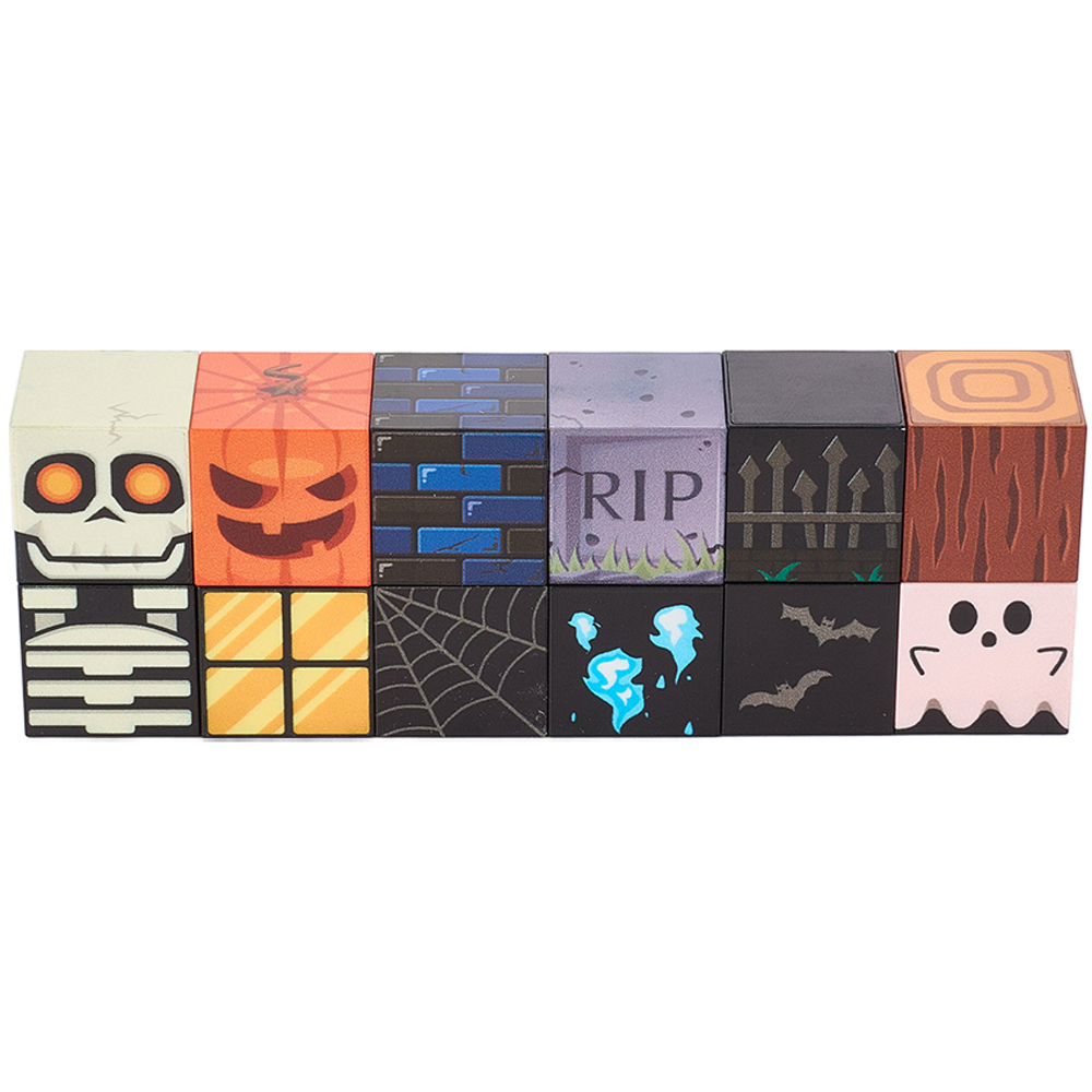 H&O Direct 54 Piece Halloween Cemetery Party Magnetic Building Block Cube Set Image 2