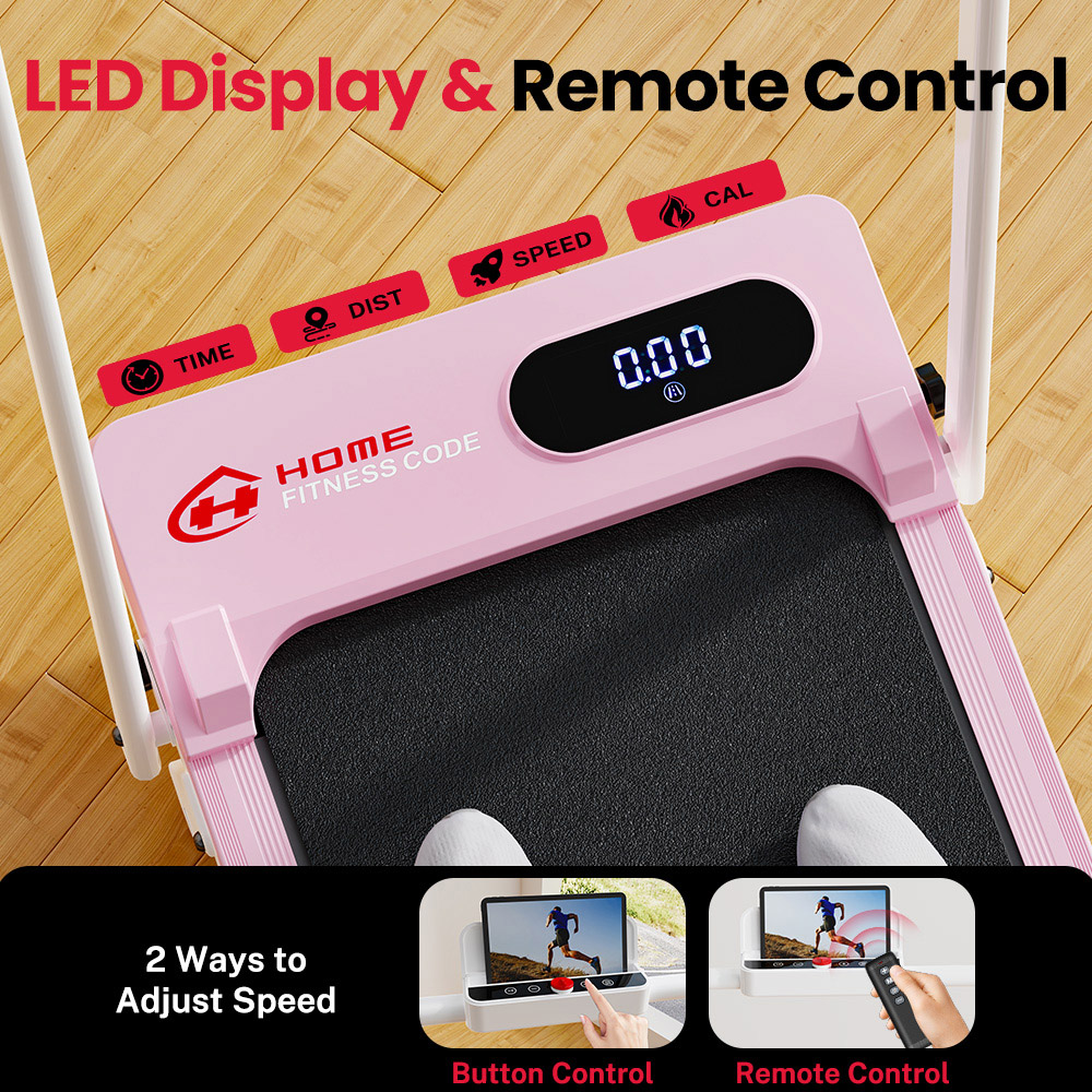Rattrix Pink Manual Incline Foldable Walking Treadmill Image 4