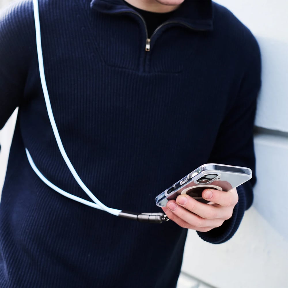 QDOS PowerLoop White USB-C to USB-C Lanyard Cable 1.2m Image 2