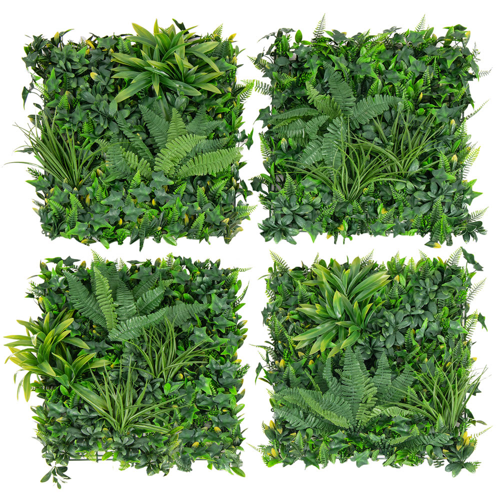 Costway 1.6 x 1.6ft Artificial Boxwood Hedge Panels 4 Pack Image 2