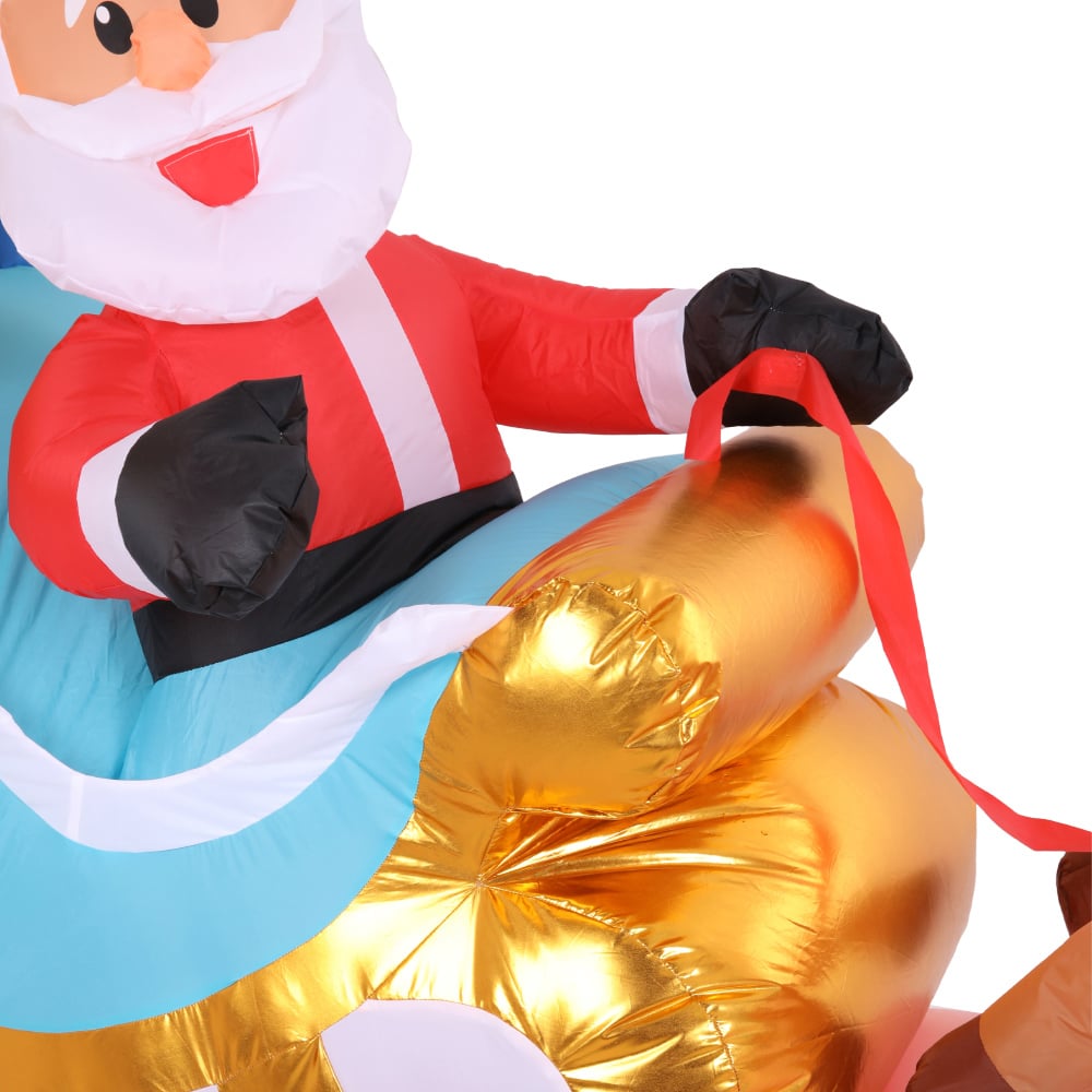 Living and Home Inflatable Santa and Rudolf Christmas Decoration with Lights 13ft Image 5