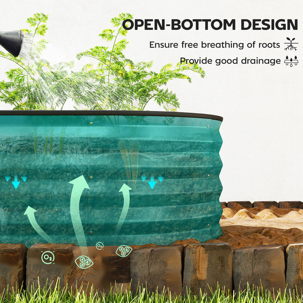 Outsunny Green Raised Garden Bed with Metal Stakes Set of 2 Image 6