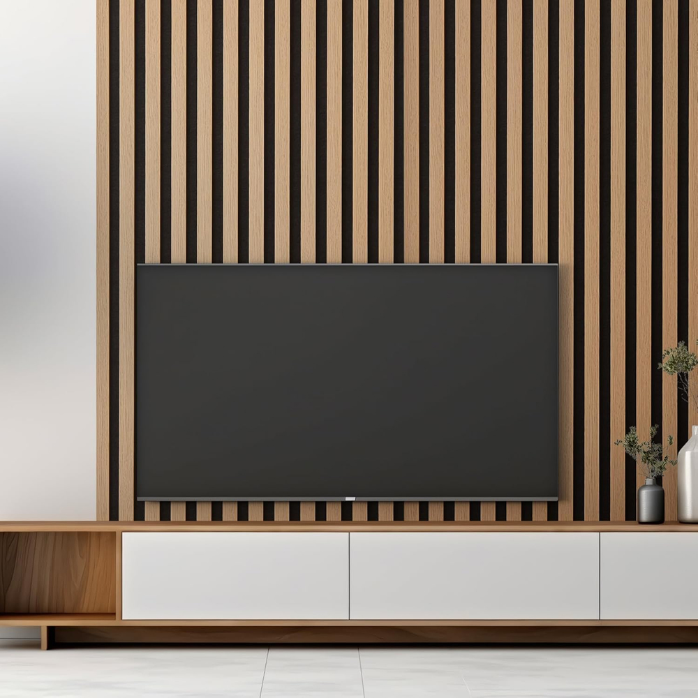 Home Treats Oak Wooden 3D Acoustic Wall Panel 60 x 120cm Image 1