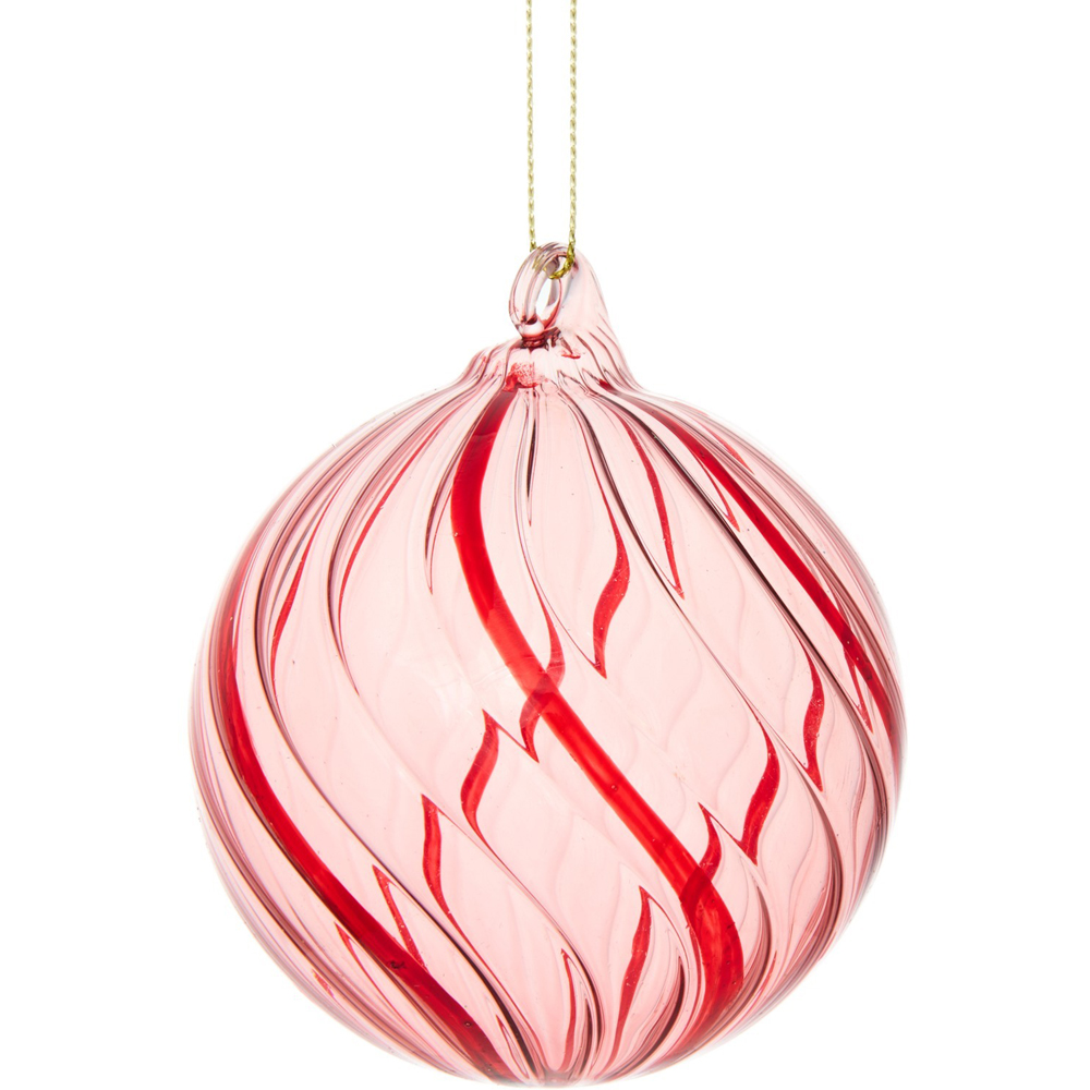 Red and Pink Swirl Bauble Image 4