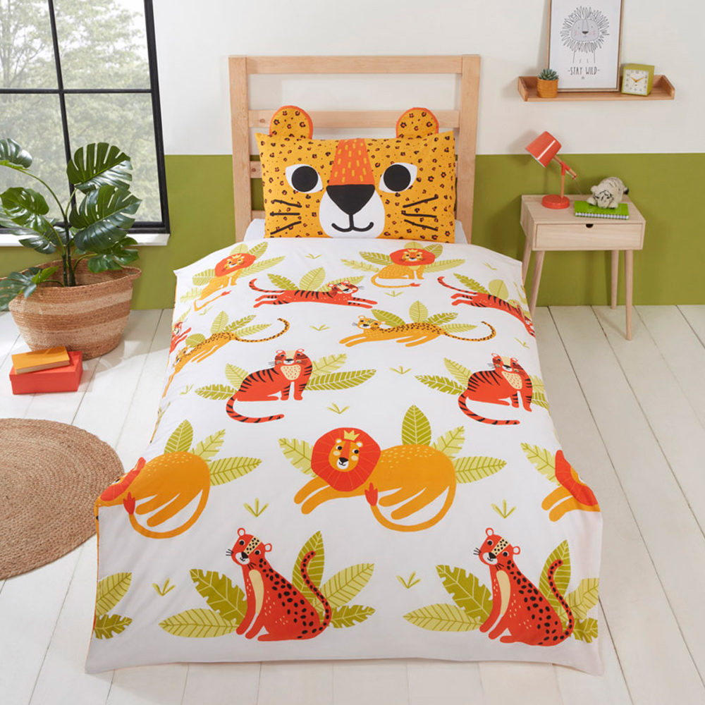 Rapport Home Toddler Multicolour Wild Cats Duvet Cover Set Image 1