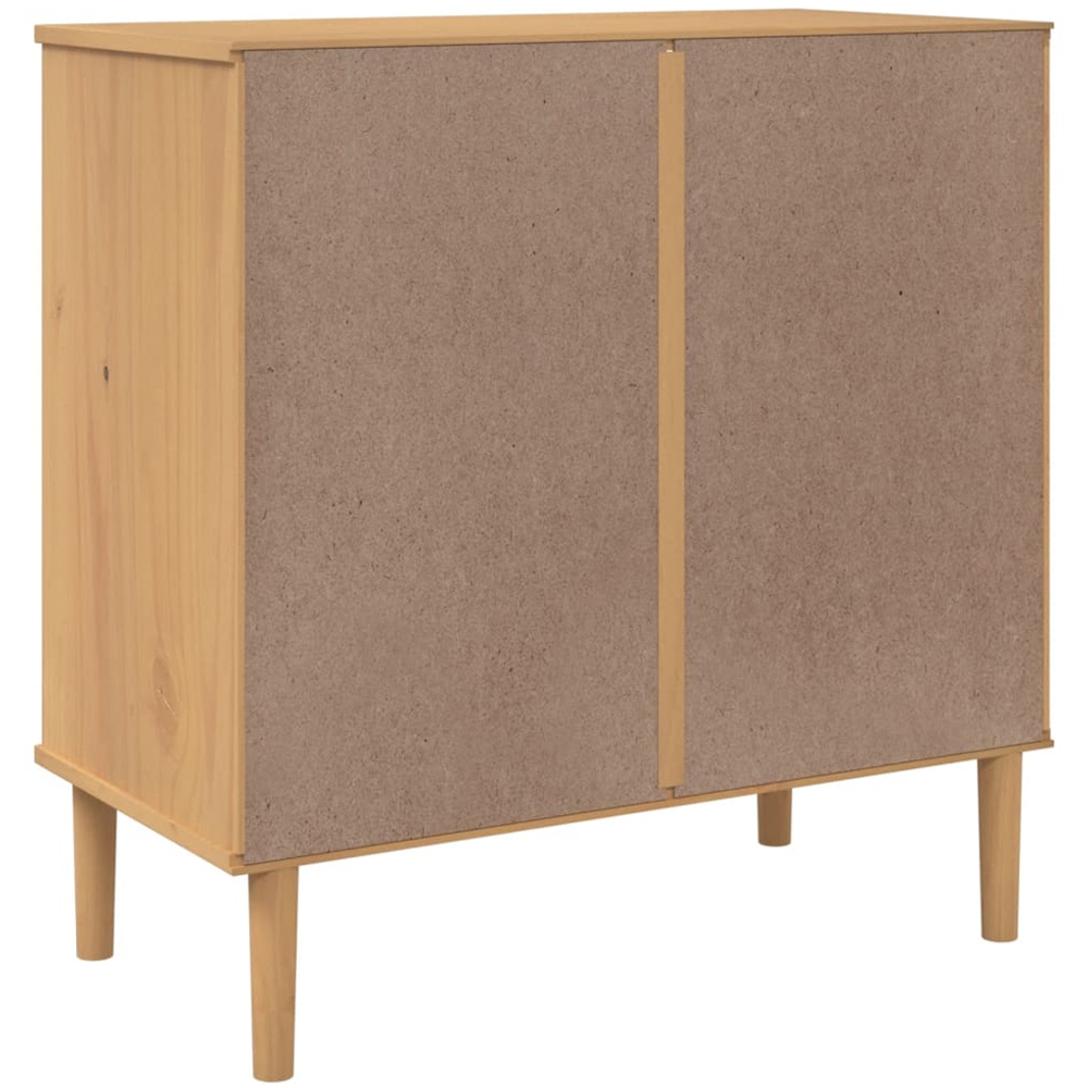 vidaXL Senja 2 Drawer Single Shelf Rattan Look Solid Wood Pine Sideboard Image 8