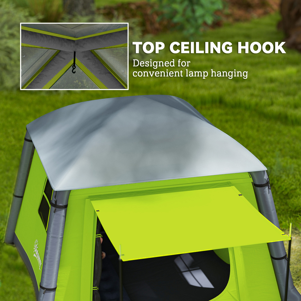 Outsunny 2 Person Easy Setup Inflatable Camping Tent with Pump Green Image 7