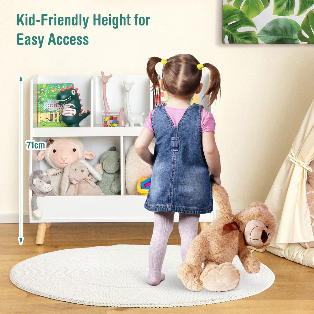 Costway 5 Cube White Kids Toy Organiser Image 8