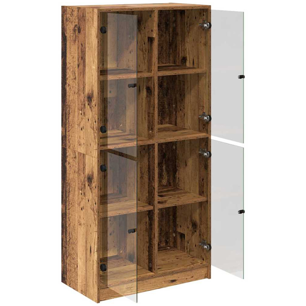 vidaXL 4 Glass Door Old Wood Sideboard Image 5