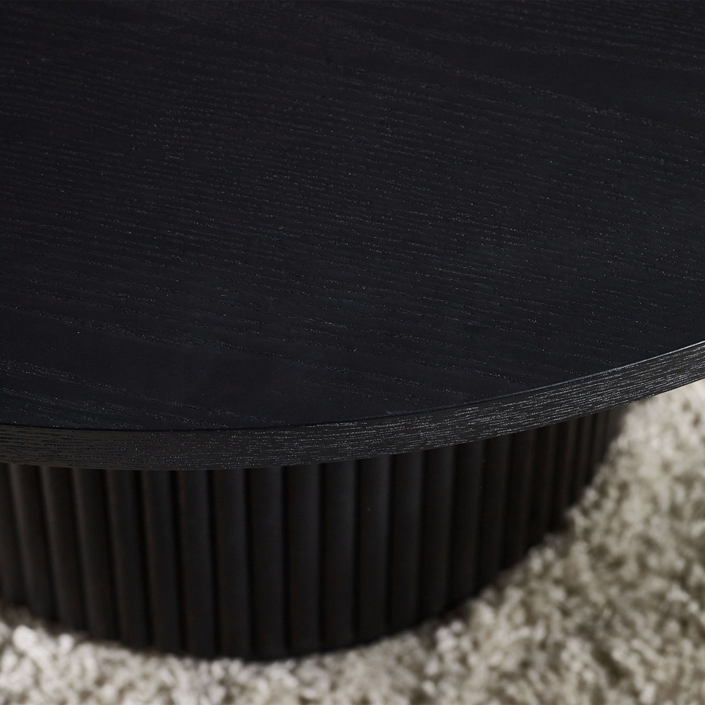 Julian Bowen Louis Black Fluted Round Coffee Table Image 6