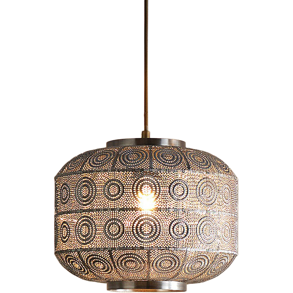 Kliving Enva Satin Nickel Moroccan Style Pendant Light Image 1