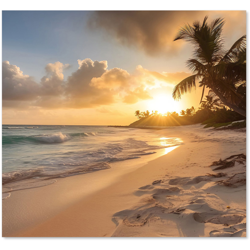 Warren Reed Designer Sunrise In Paradise Glass Kitchen Splashback 65 x 70cm Image 2