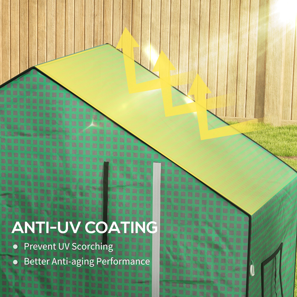 Outsunny Green PE 4.5 x 2.3ft Replacement Greenhouse Cover Image 5