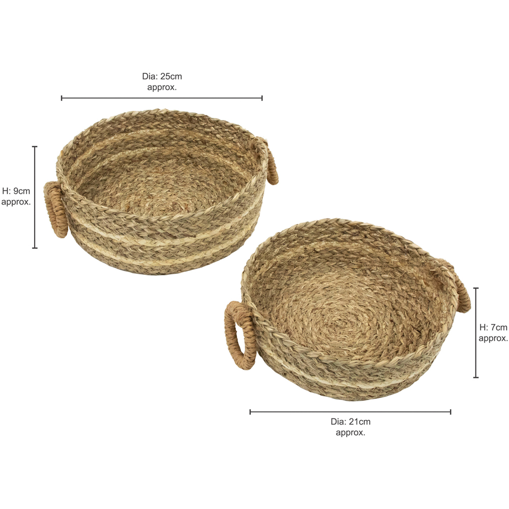 JVL Palma Maize Natural Round Storage Basket 2 Pack Image 9