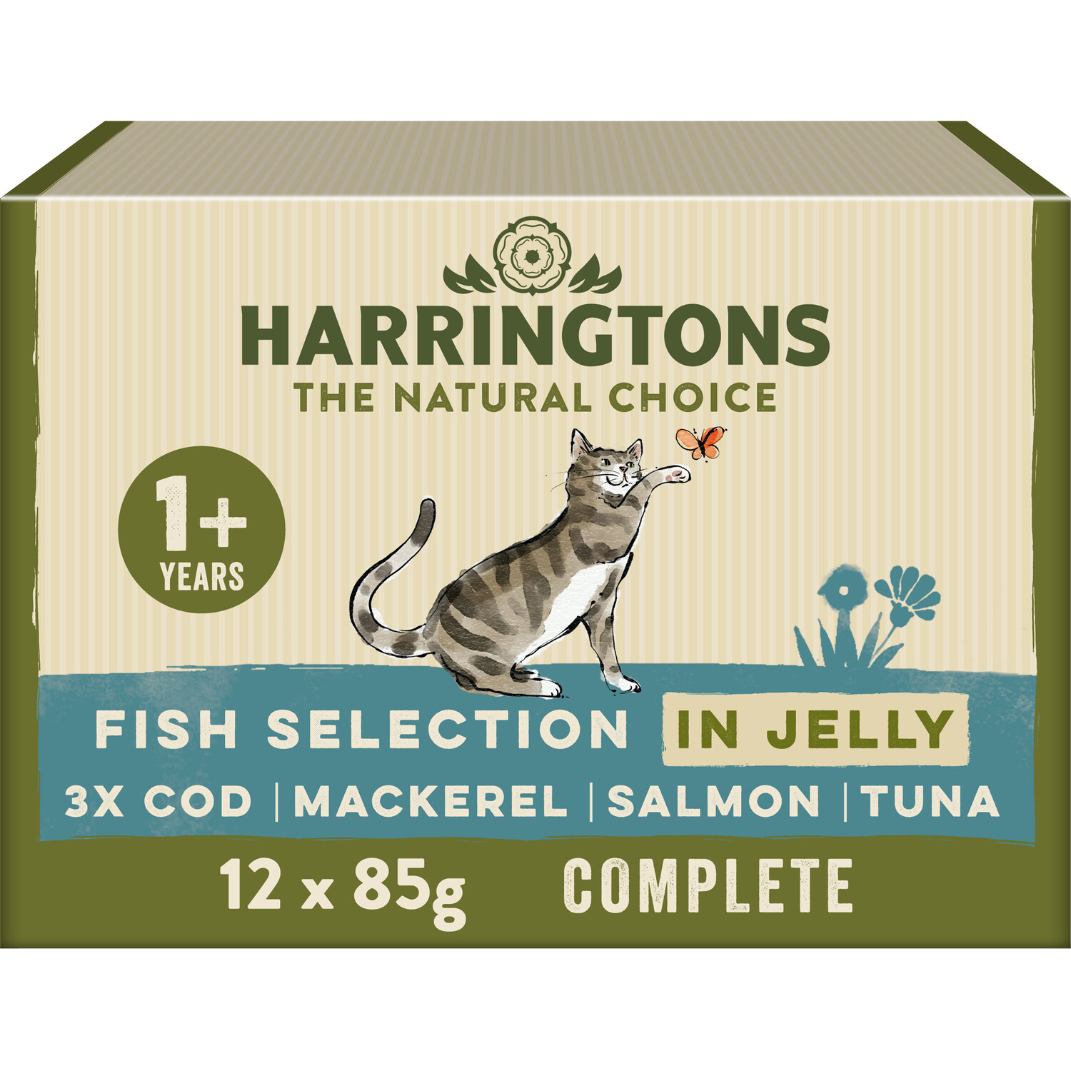 Harringtons Fish Selection in Jelly Wet Cat Food 85g 12 Pack Image 1