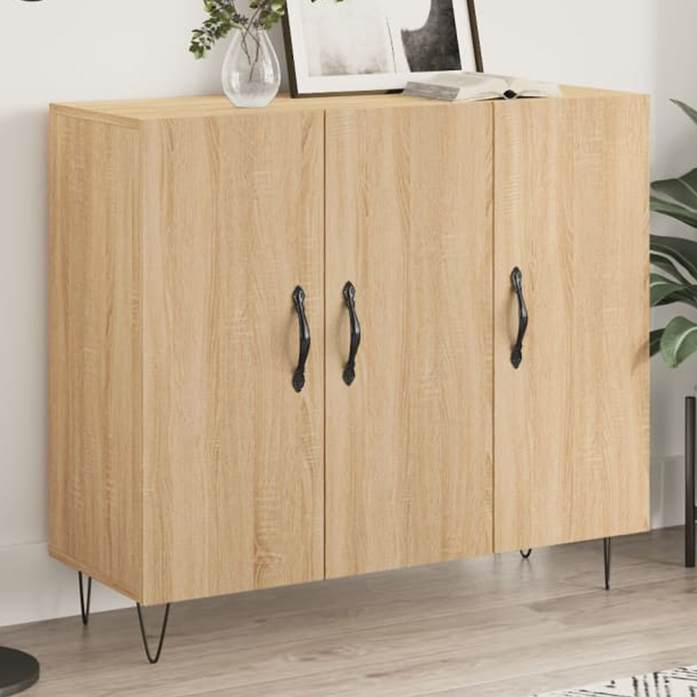 vidaXL 3 Door Sonoma Oak Sideboard Image 1