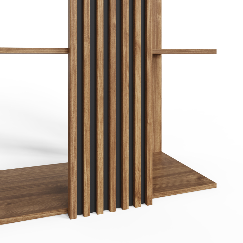GFW Rowan 8 Shelf Oak Slatted Display Unit Image 5