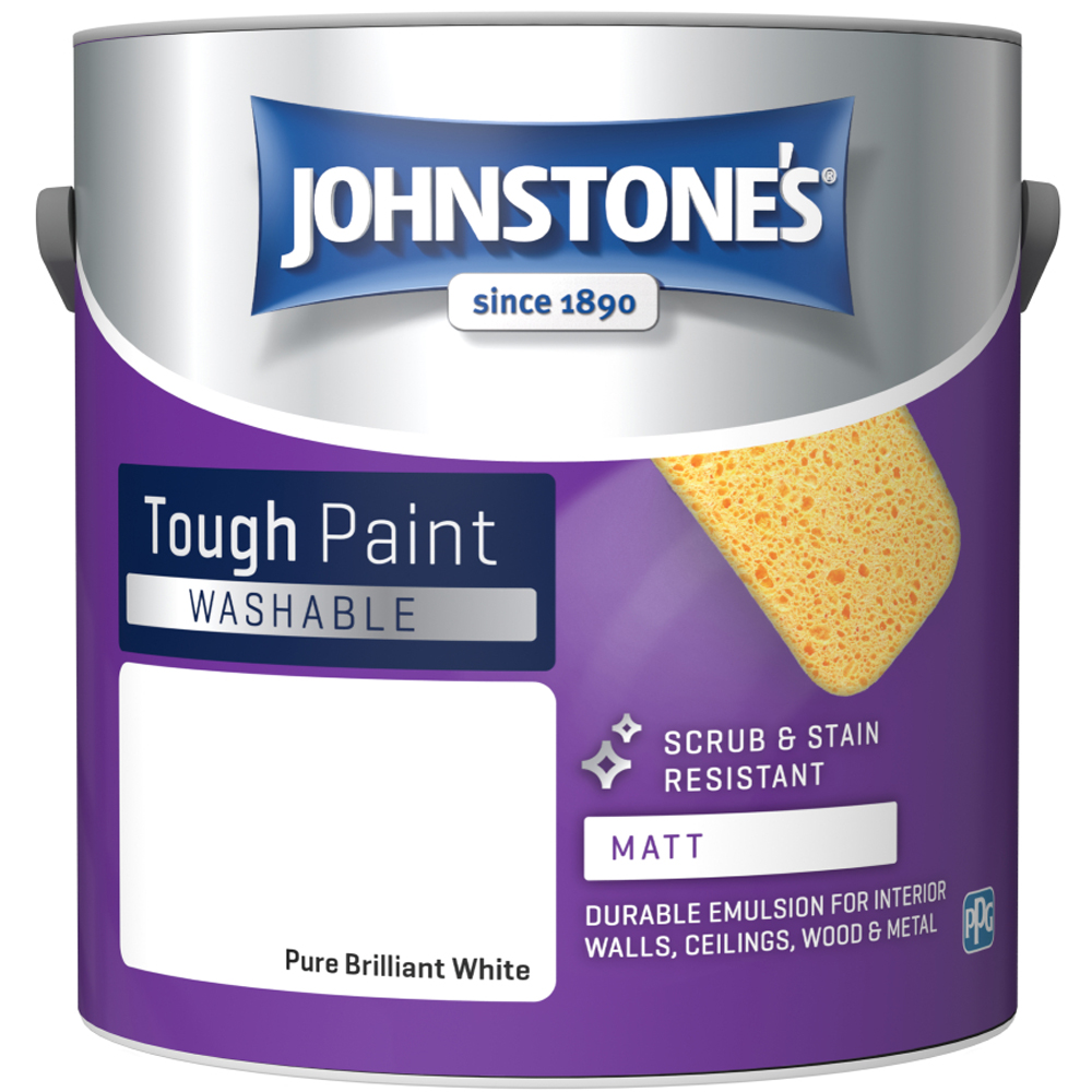 Johnstones Walls & Ceilings Pure Brilliant White Matt Emulsion Paint 2.5L Image 2