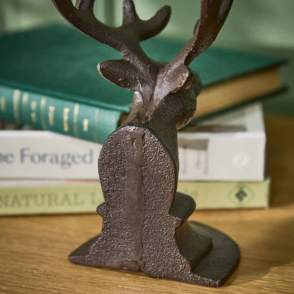 Dibor Antique Brown Reindeer Stag Head Bookend 2 Pack Image 6