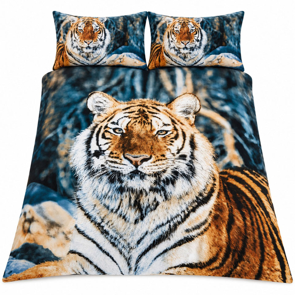 Smart Living King Size 3D Tiger Print Duvet Cover Set Image 2