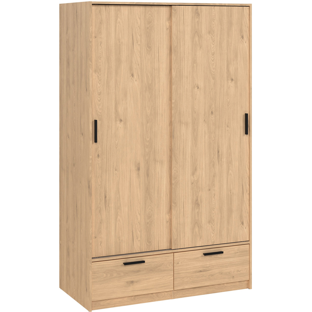 Florence Line 2 Door 2 Drawer Jackson Hickory Oak Wardrobe Image 2
