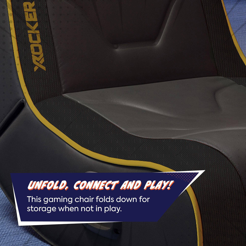 X Rocker Shadow 2.0 Gold Floor Rocker Gaming Chair Image 7