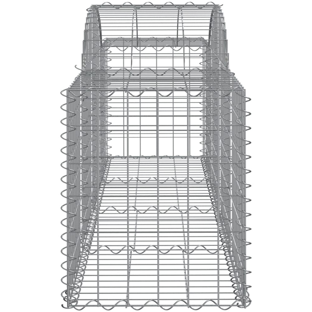 vidaXL Silver Galvanised Iron Arched Gabion Basket 200 x 50 x 60/80cm 4 Pack Image 3