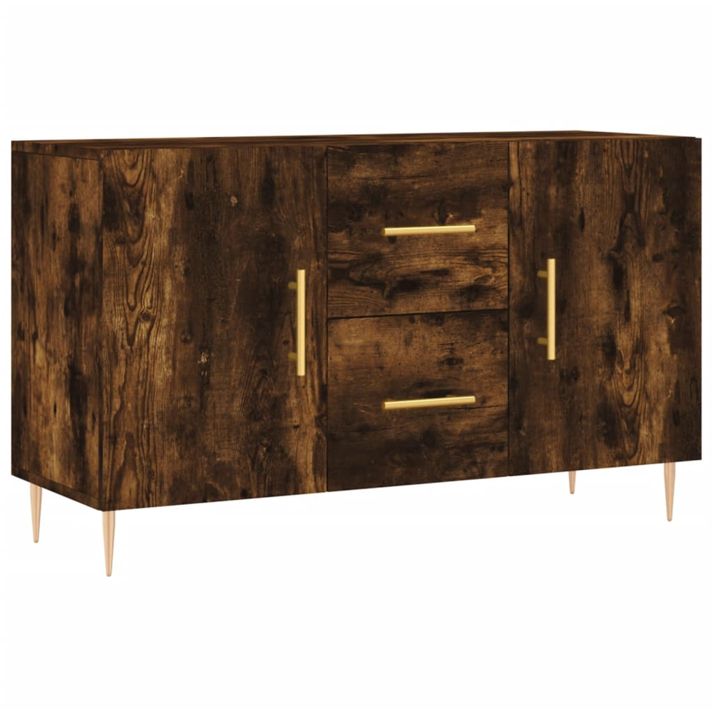 vidaXL 2 Door 2 Drawer Smoked Oak Sideboard Image 2