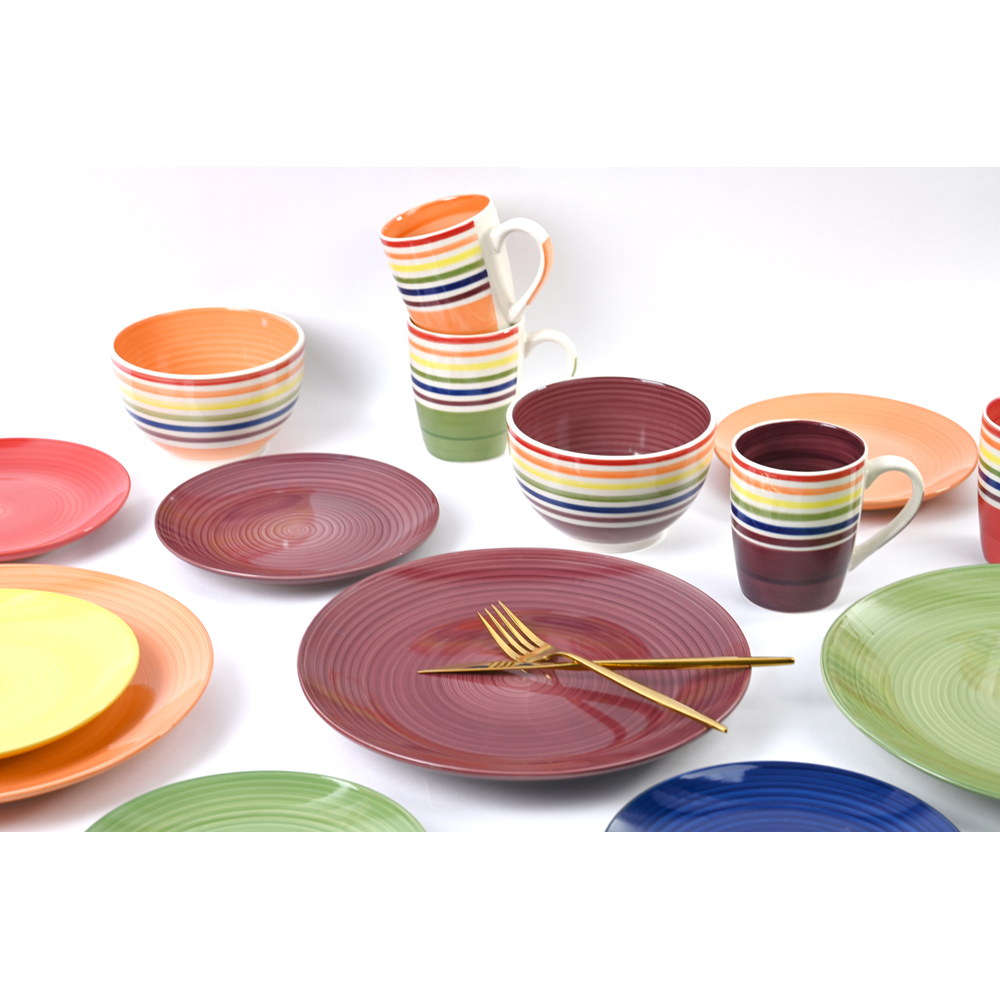 Waterside Rainbow Stripe 24 Piece Dinner Set Image 3