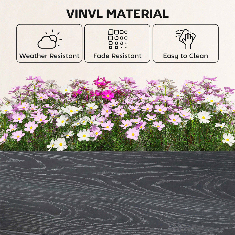 Outsunny Dark Grey Vinyl Raised Garden Bed Kit 30 x 60 x 60cm Image 4