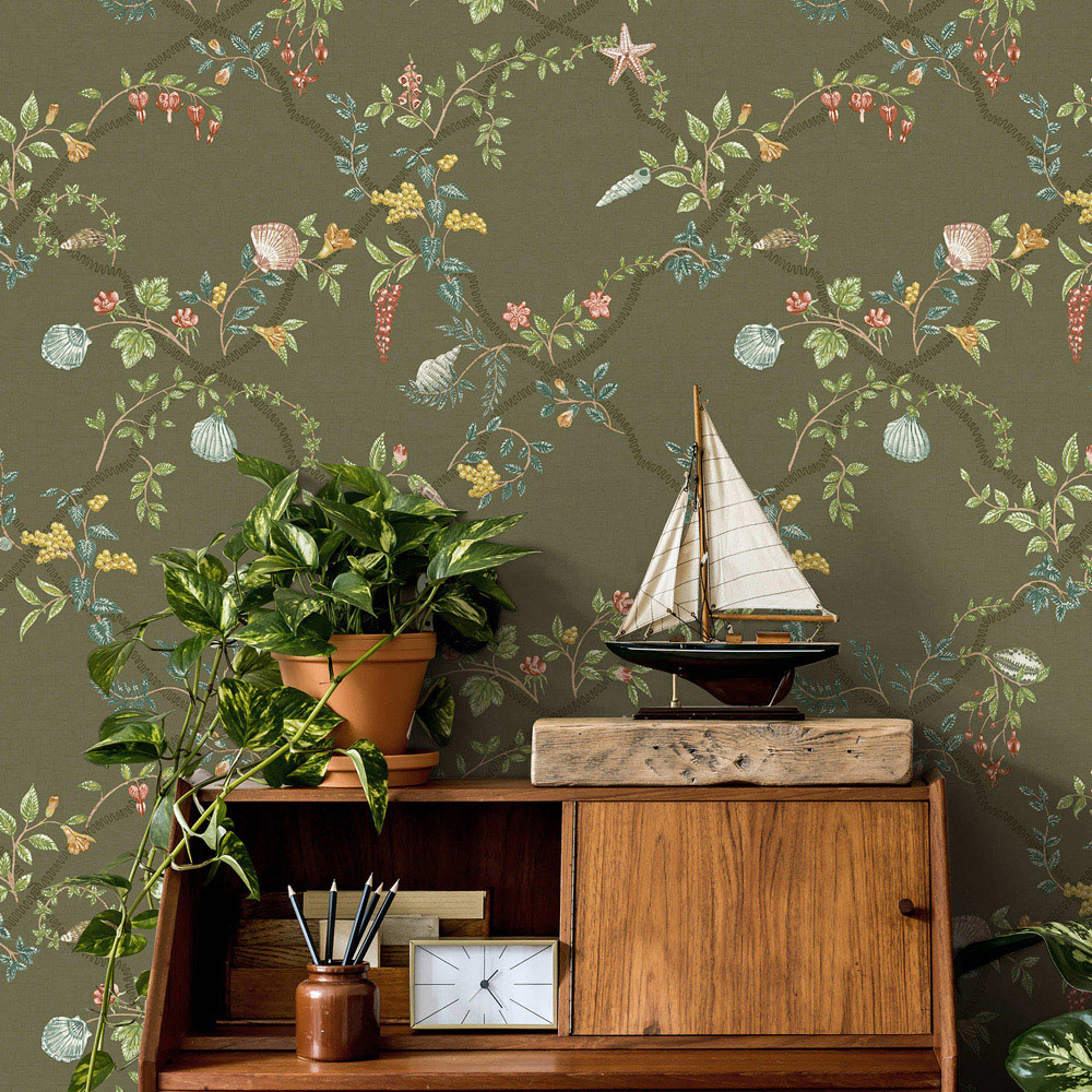 Holden Decor Shell Trellis Green Wallpaper Image 3