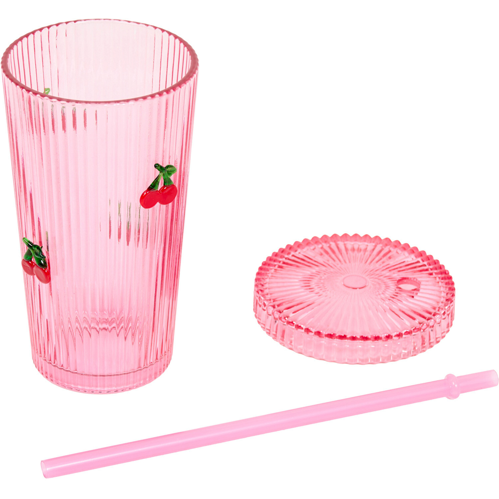 Glass Drinking Jar With Fruit Decal Image 9