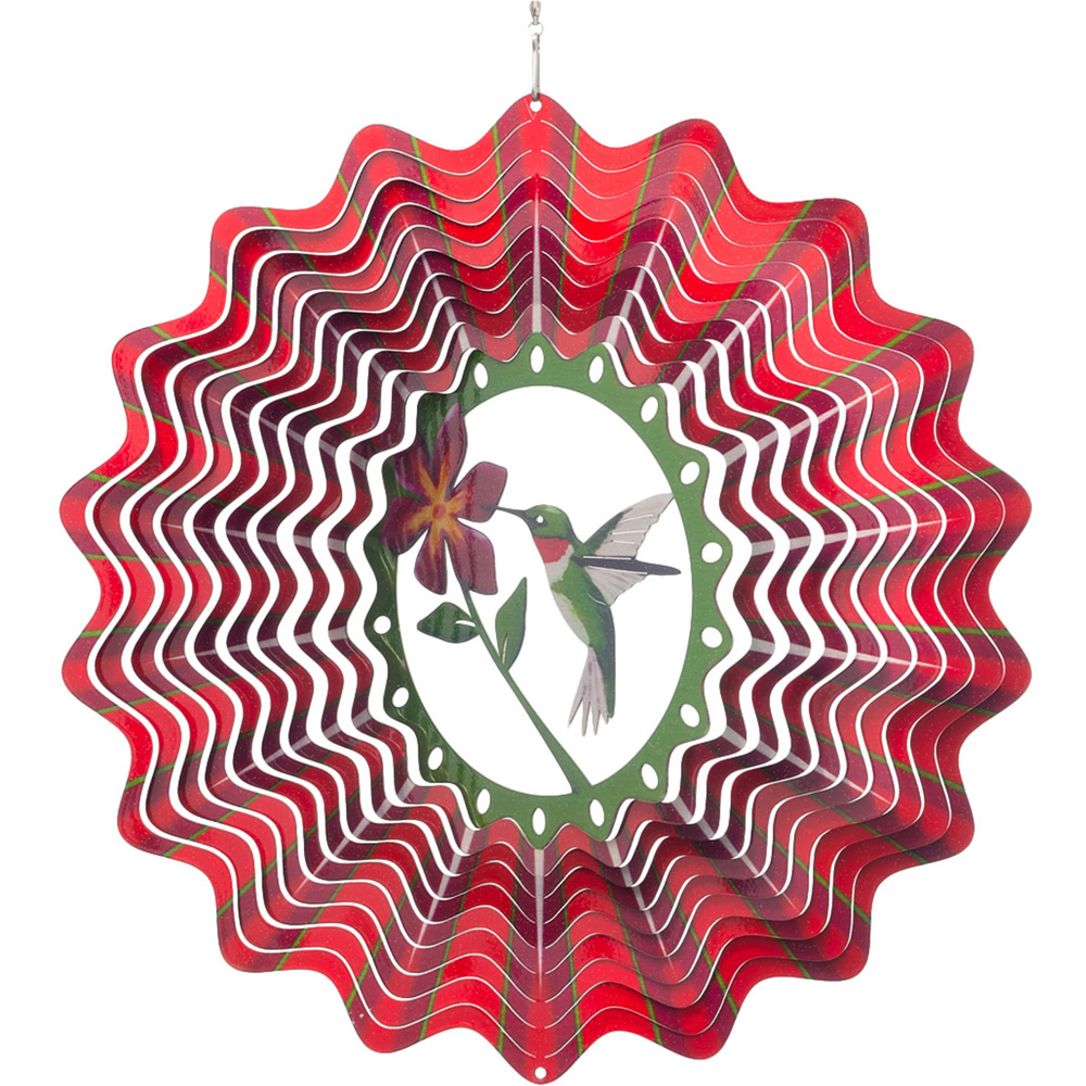 Red Premium Hummingbird Wind Spinner Image